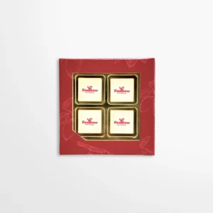 Logoblokjes | geschenkdoos van 4 stuks | chocolade of praliné