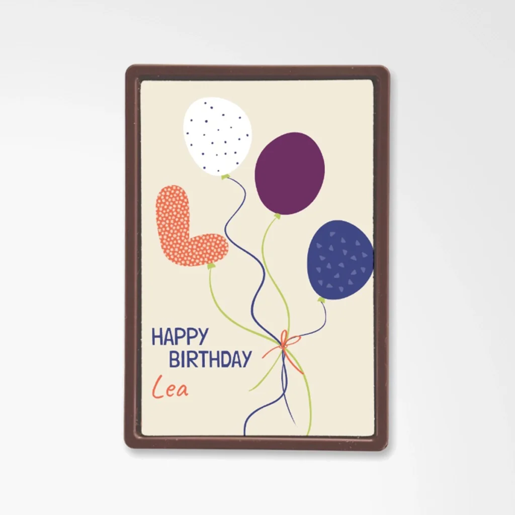 Chocolade wenskaart | Letterballon