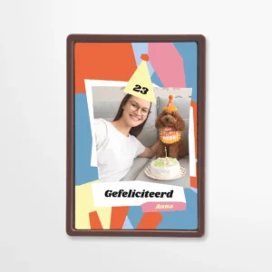Chocolade wenskaart | Hoedje op