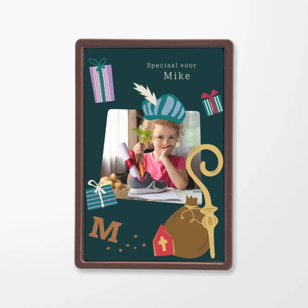 Chocolade wenskaart | Voor Pietje