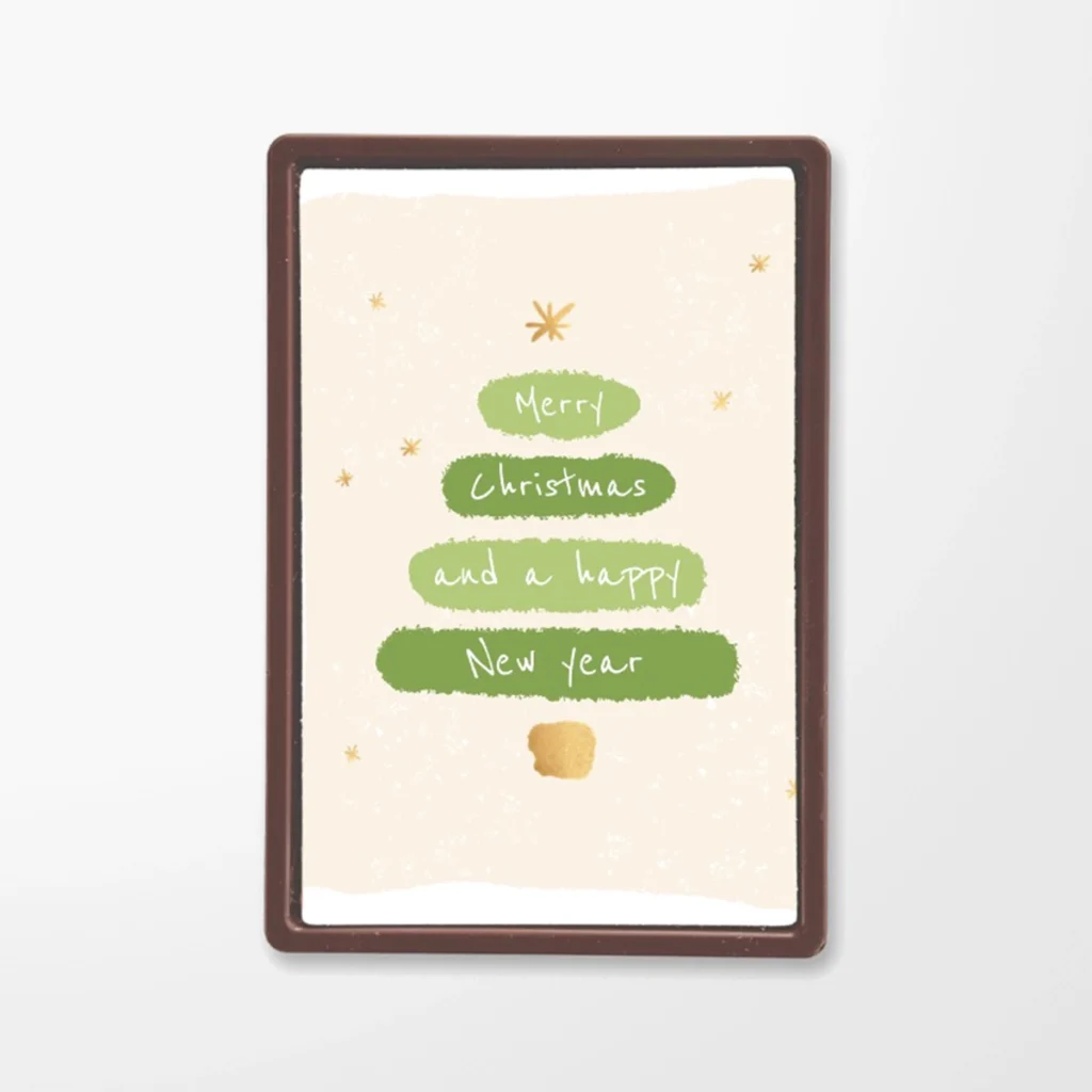 Chocolade wenskaart | Kerstboom met een boodschap