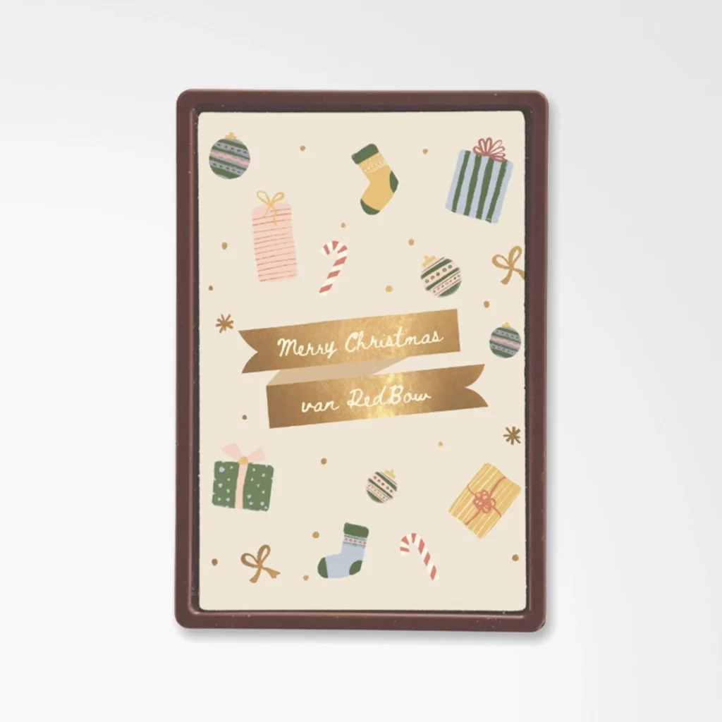 Chocolade wenskaart | Kersticoontjes