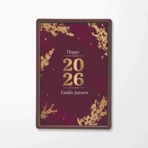 Chocolade wenskaart | Rood met goud