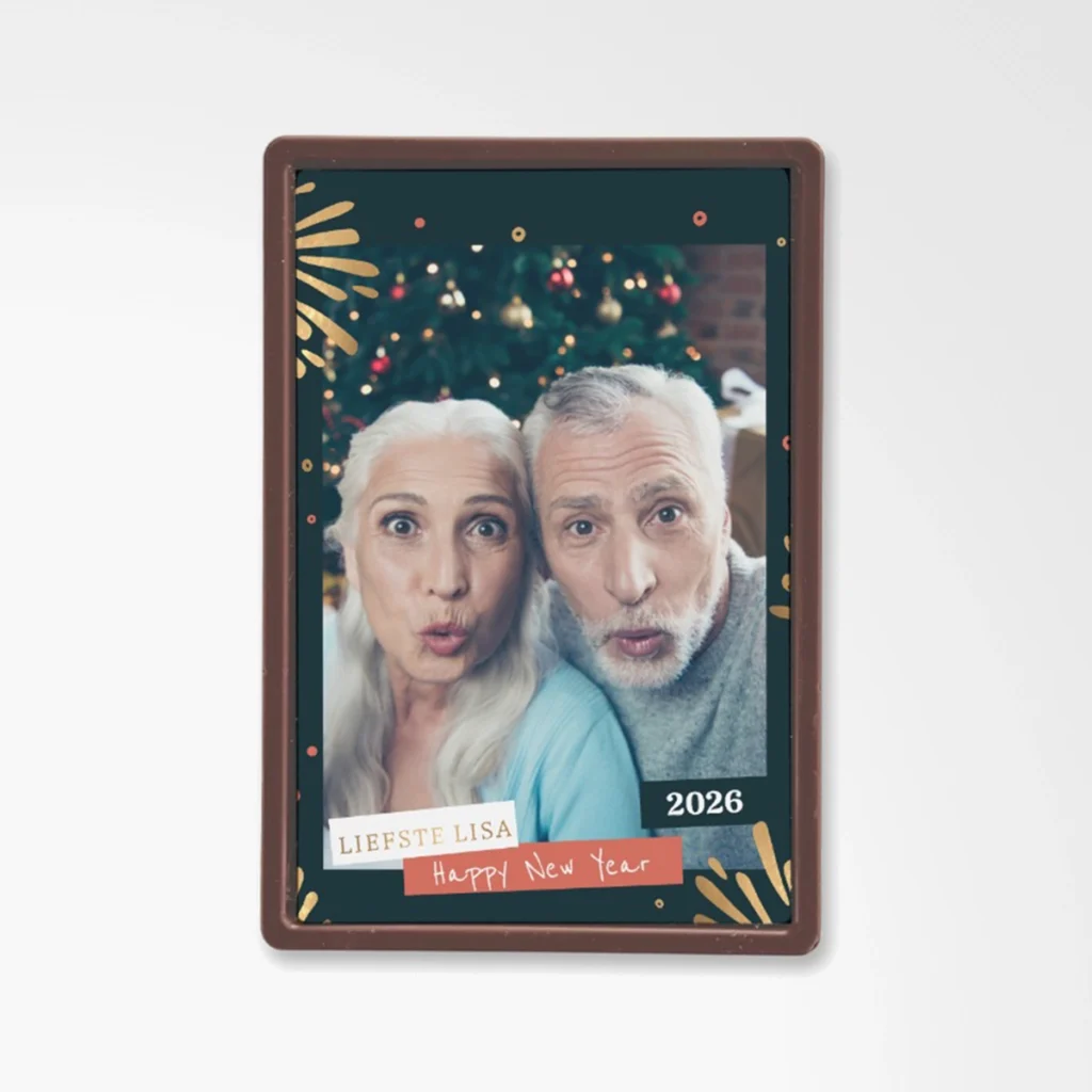Chocolade wenskaart | Vuurwerk